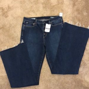 High rise flare jeans.